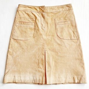 LILLY PULITZER Vintage Y2K Size 2 Tan Suede Dana Mini Skirt